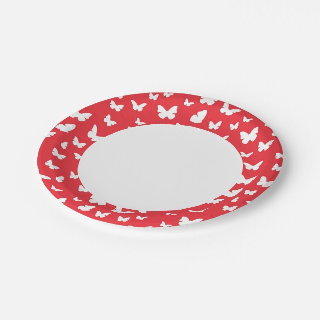 Butterfly pattern 2 paper plate (Angled)