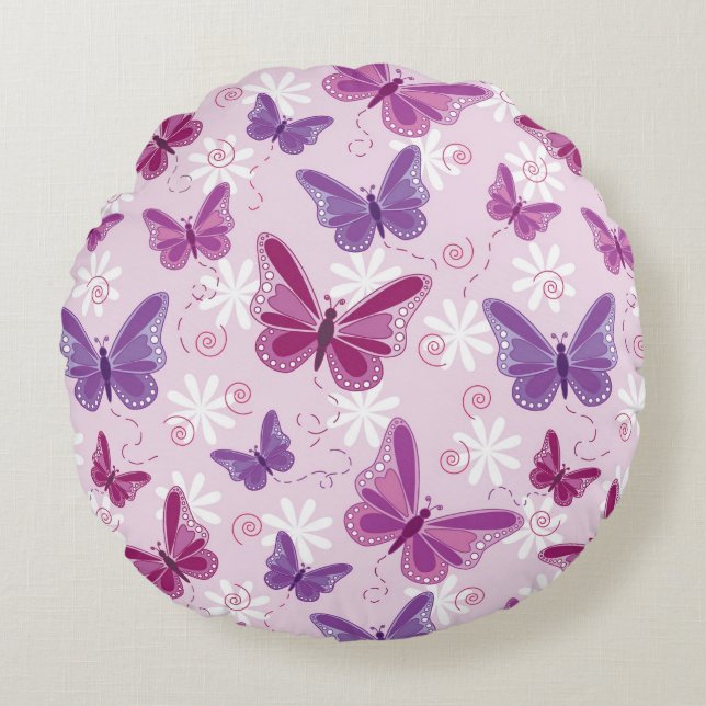 butterfly pattern 2 round cushion (Front)