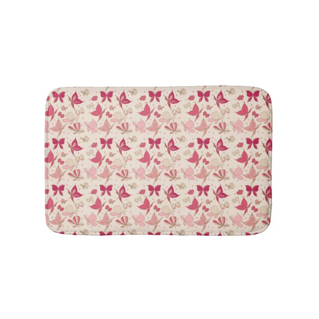 butterfly pattern 3 bath mat (Front)