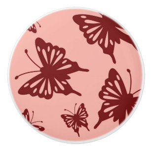 butterfly pattern 3 ceramic knob