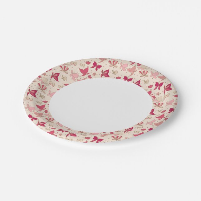 butterfly pattern 3 paper plate (Angled)