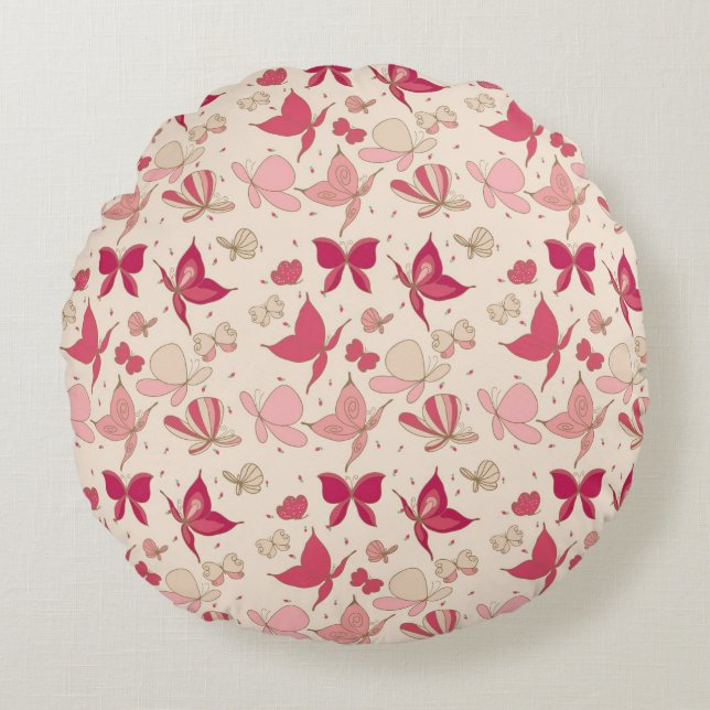 butterfly pattern 3 round cushion (Front)