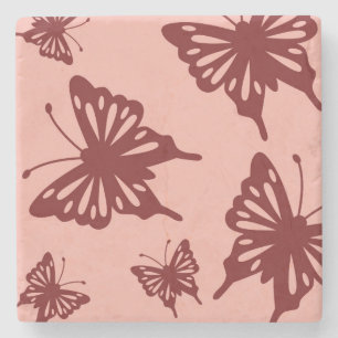 butterfly pattern 3 stone coaster