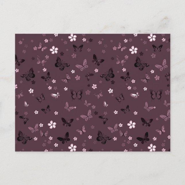 Butterfly Pattern 5 Holiday Postcard (Front)