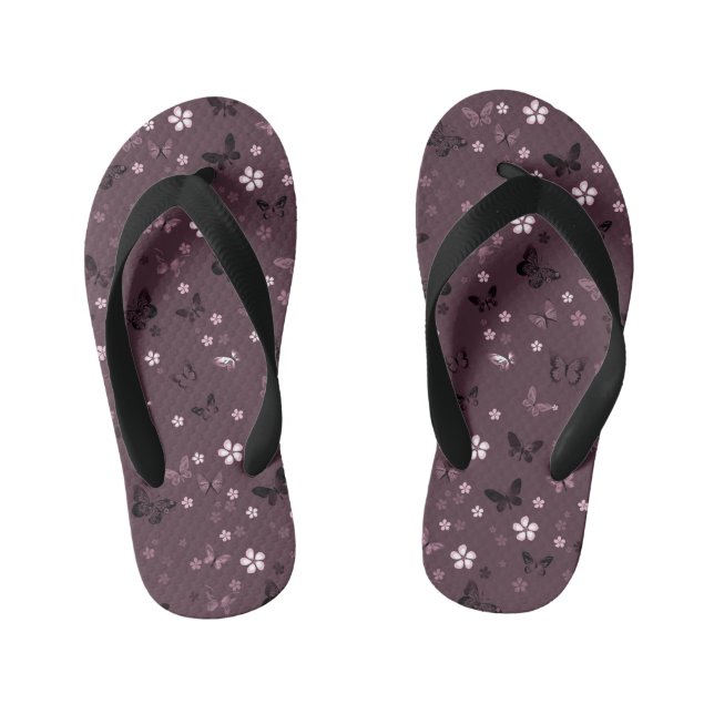 Butterfly Pattern 5 Kid's Jandals (Footbed)