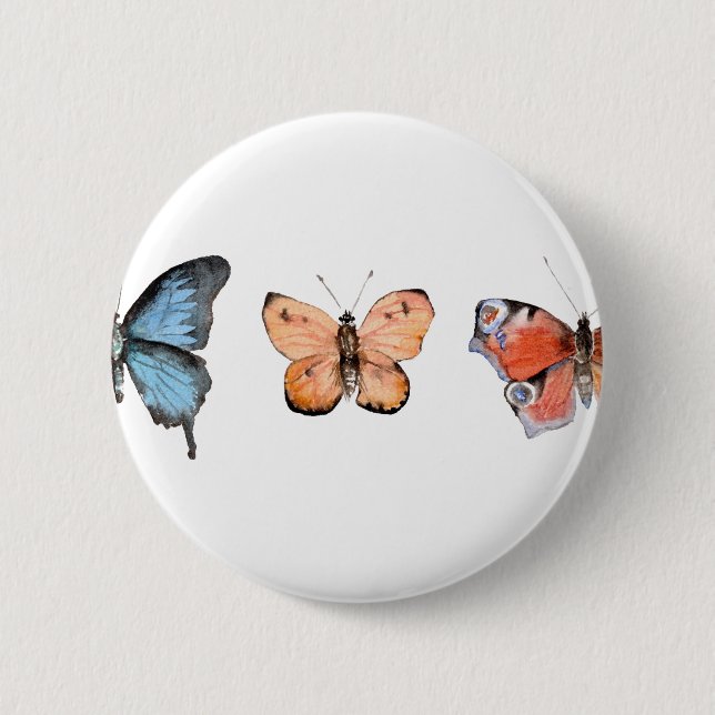 Butterfly Pattern 6 Cm Round Badge (Front)