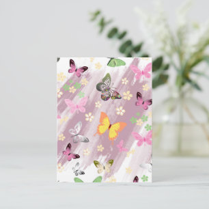 Butterfly Pattern 7 Holiday Postcard