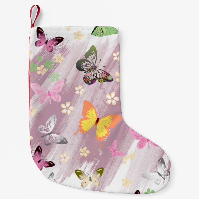 Butterfly Pattern 7 Small Christmas Stocking (Front)