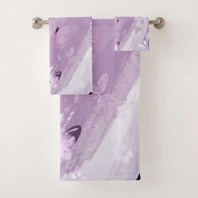 Butterfly Pattern 8 Bath Towel Set (Insitu)