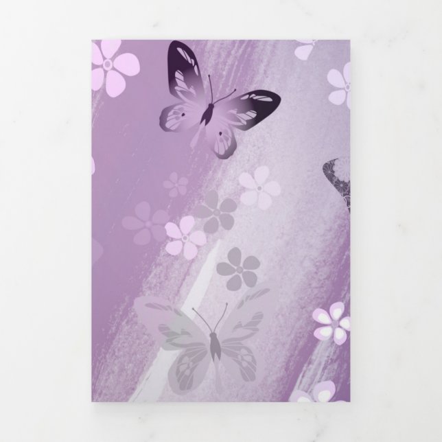 Butterfly Pattern 8 Tri-Fold Holiday Card (Cover)