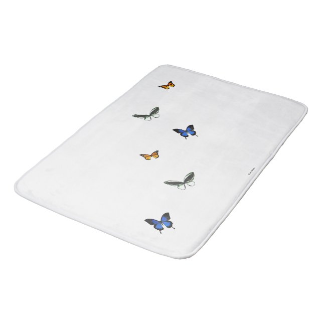 Butterfly Pattern Bath Mat (Angled)