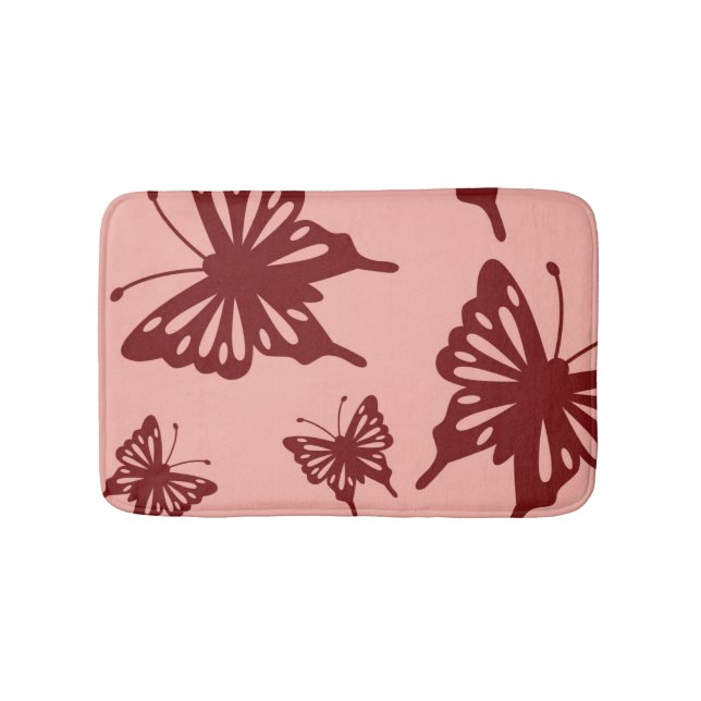 butterfly pattern bath mat (Front)