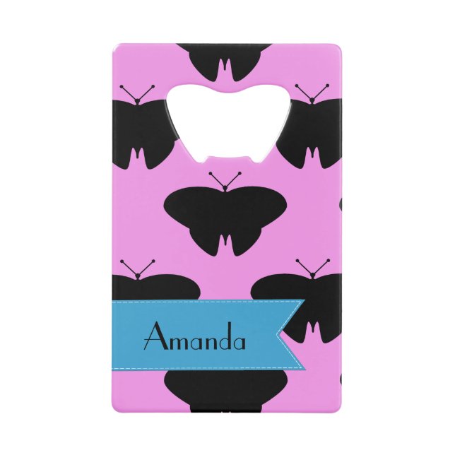 Butterfly Pattern, Black Butterflies, Your Name (Front)