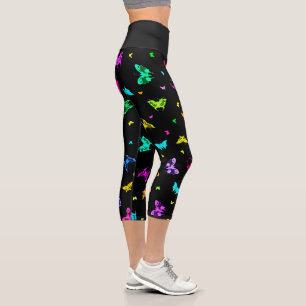 Butterfly Pattern Capri Leggings