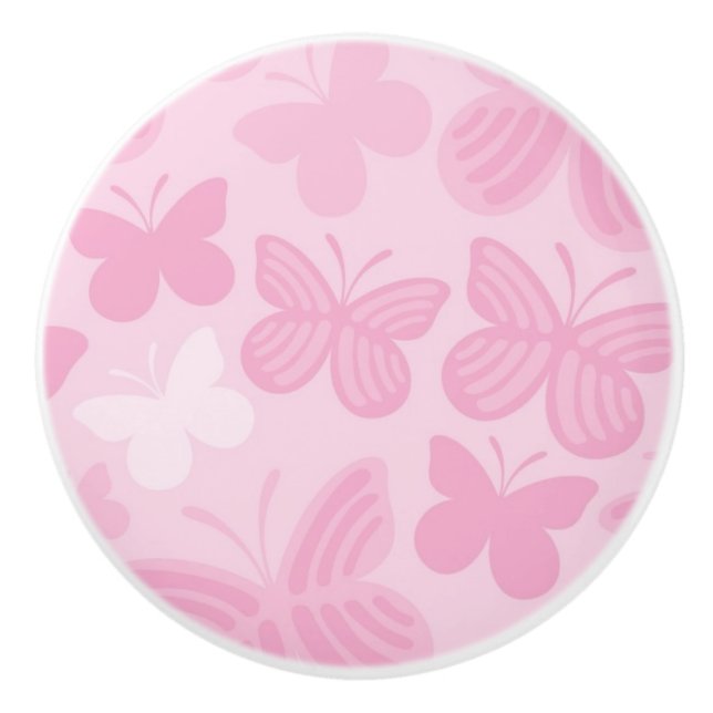 Butterfly pattern ceramic knob (Front)