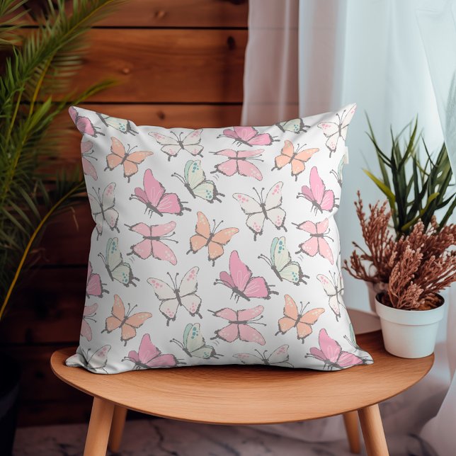 Butterfly Pattern Cushion (throw pillow with butterfly pattern)