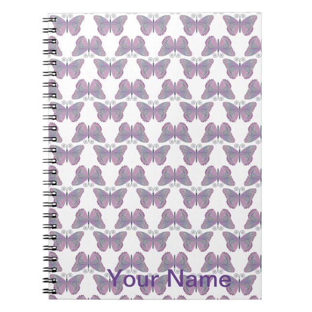 Butterfly Pattern Customisable Notebook (Front)
