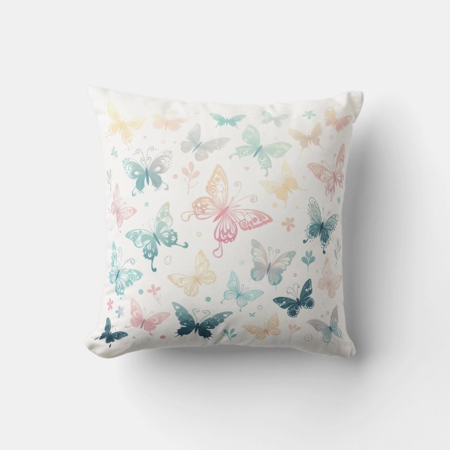 Butterfly Pattern Design for Charming Home Décor Cushion (Front)