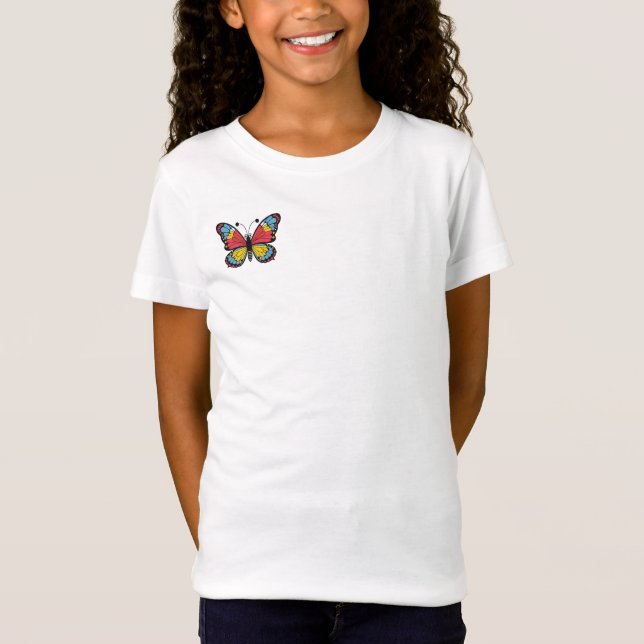 Butterfly Pattern Girls T-Shirt (Front)
