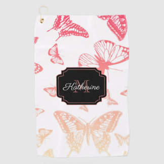 Butterfly Pattern Golf Towel