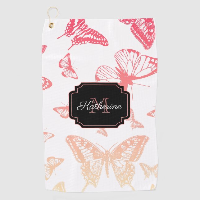 Butterfly Pattern Golf Towel (Front)