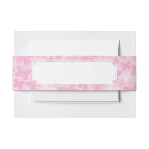 Butterfly pattern invitation belly band