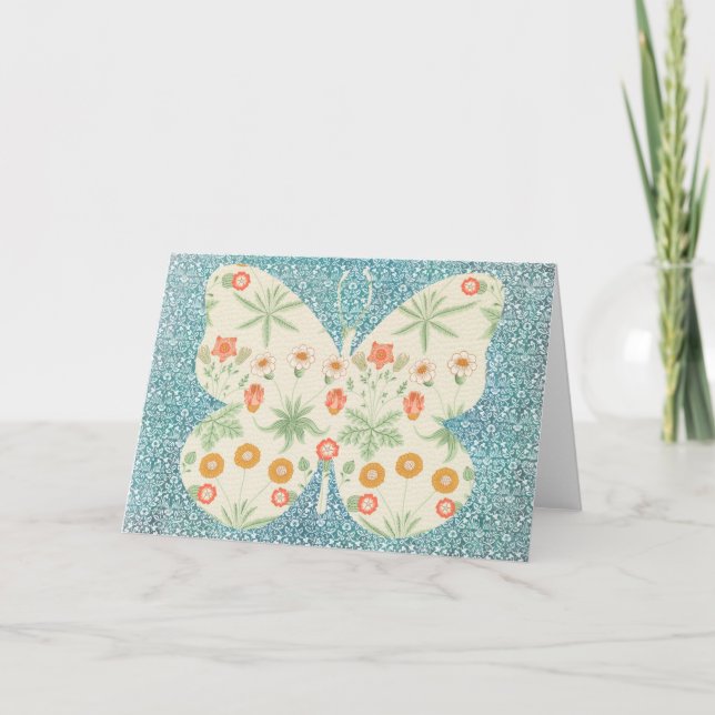 Butterfly Pattern on Pattern Art Note Card 4 (Front)