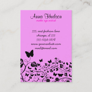 Butterfly Pattern, Pattern Of Butterflies, Pink Business Card
