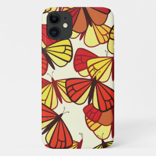 Butterfly Pattern, Pattern Of Butterflies, Red Case-Mate iPhone Case