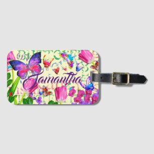 Butterfly Pattern Personal Travel Colour Art Luggage Tag