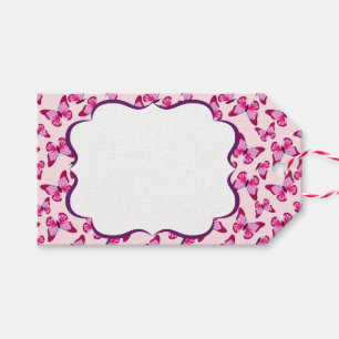 Butterfly Pattern Pretty Pink Purple Gift Tags