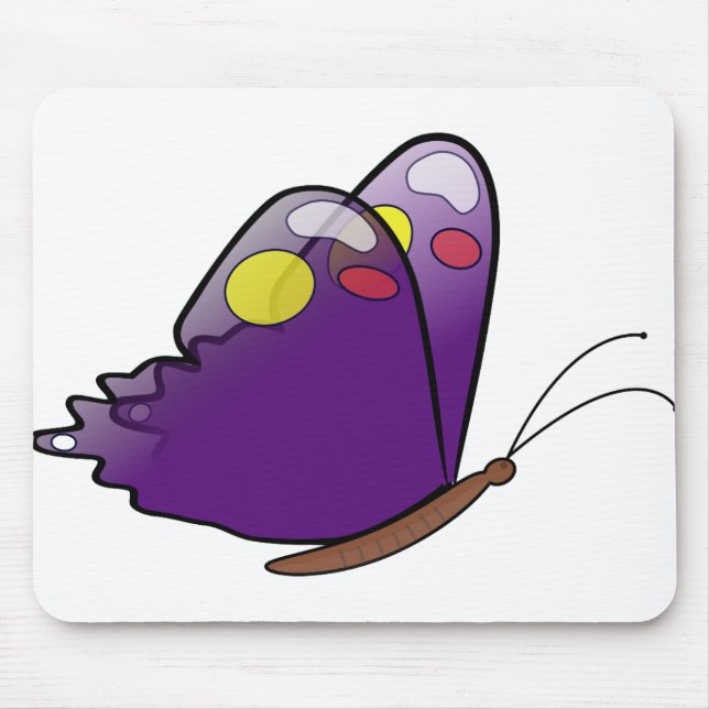 Butterfly Pattern Purple Colours Wings Insect Mouse Pad (Front)