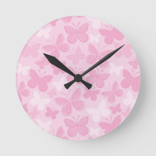 Butterfly pattern round clock