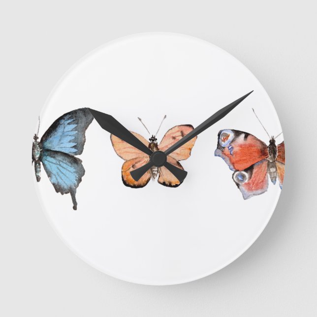 Butterfly Pattern Round Clock (Front)