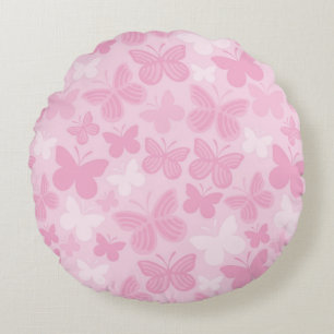 Butterfly pattern round cushion