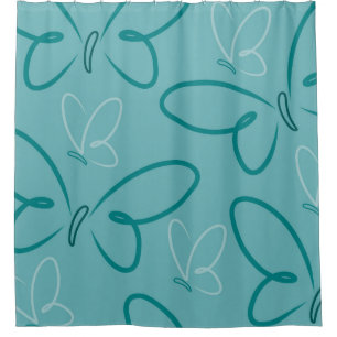Butterfly pattern shower curtain