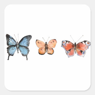 Butterfly Pattern Square Sticker