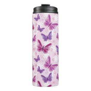 butterfly pattern thermal tumbler