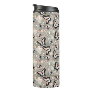 Butterfly Pattern Thermal Tumbler