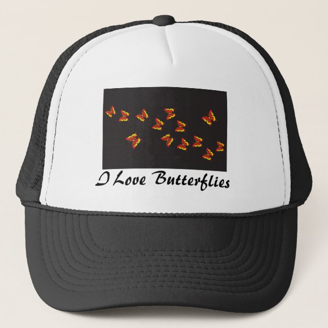 Butterfly Pattern Trucker Hat (Front)