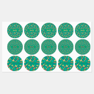 Butterfly pattern turquoise purple green