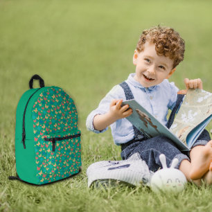 Butterfly pattern turquoise purple green printed backpack