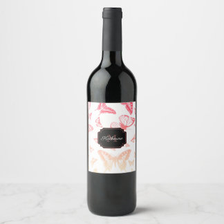 Butterfly Pattern Wine Label