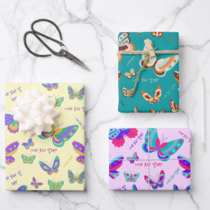 Butterfly Pattern Wrapping Paper Sheet