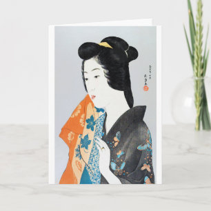 Butterfly-patterned Kimono, Goyō Hashiguchi Card