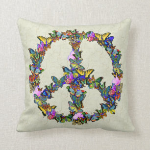 Butterfly Peace Symbol Cushion