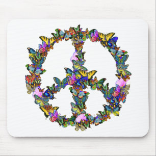 Butterfly Peace Symbol Mouse Pad