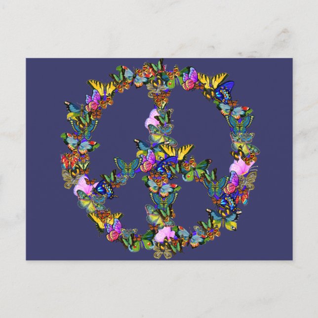 Butterfly Peace Symbol Postcard (Front)