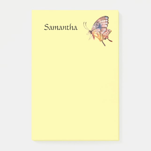 Butterfly Personalised 4x6 Post-it Notes (Front)