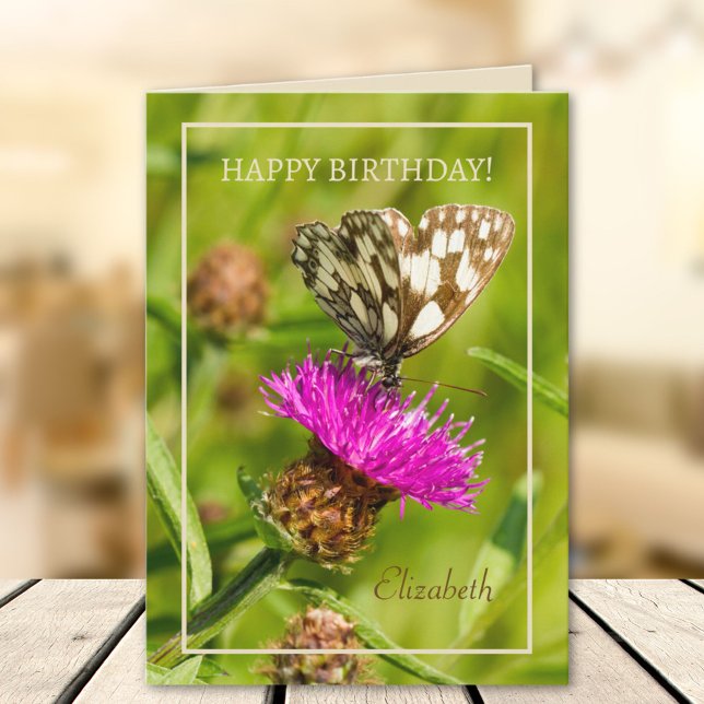 Butterfly Personalised Happy Birthday  Card (Creator Uploaded)